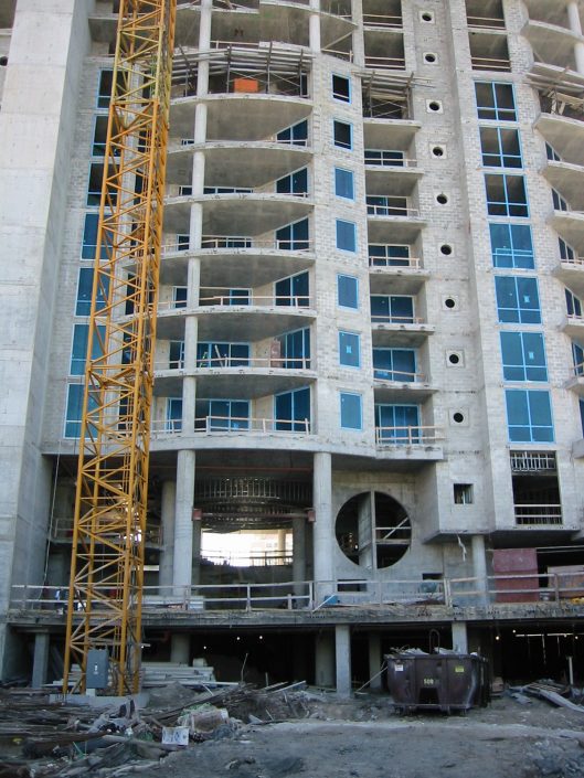 View of front during construction