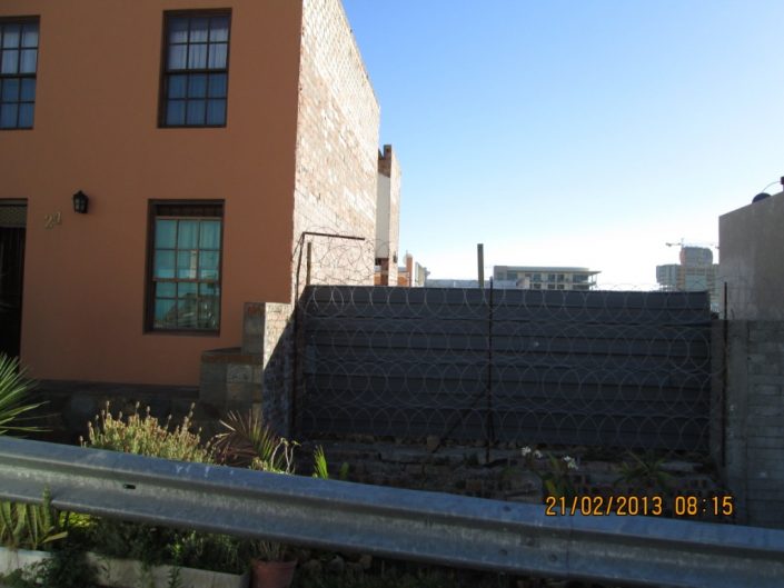 View of site from the street prior to construction