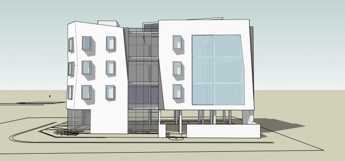 Street view of apartments